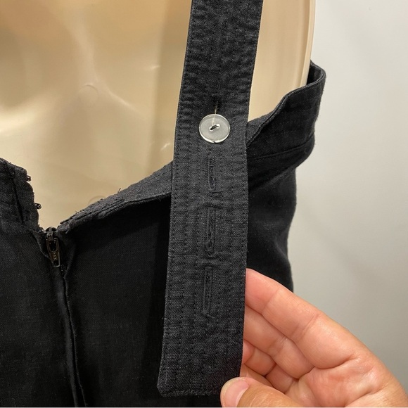 Blume Size 8 Black Dress Viscose Linen Blend, Adjustable Straps Made in Canada - Picture 11 of 15